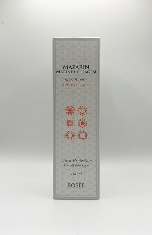 Mazarin Marine Collagen Sun Screen SPF50+ PA+++ Big Size 100ml For All Skin Type/3 IN 1(Brightening+Anti-Wrinkle+Sun Screen)/Made In Korea