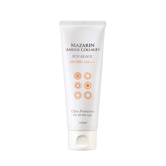 Mazarin Marine Collagen Sun Screen SPF50+ PA+++ Big Size 100ml For All Skin Type/3 IN 1(Brightening+Anti-Wrinkle+Sun Screen)/Made In Korea