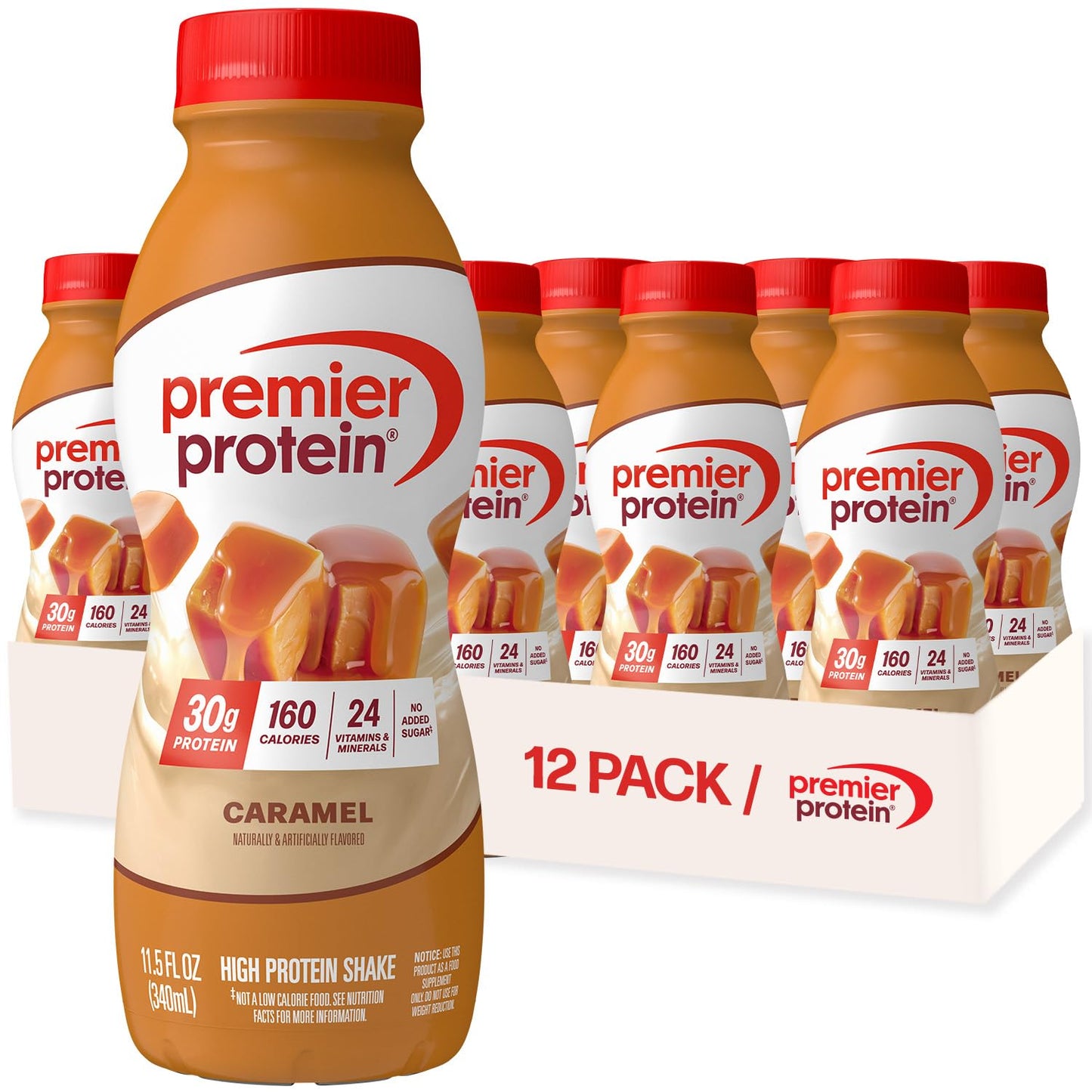 Premier Protein 30g High Protein Shake, Cookies & Cream, 12 Pack | 160 Calories, 24 Vitamins & Minerals, No Added Sugar, Supports Muscle Health, Gluten-Free, 11.5 oz