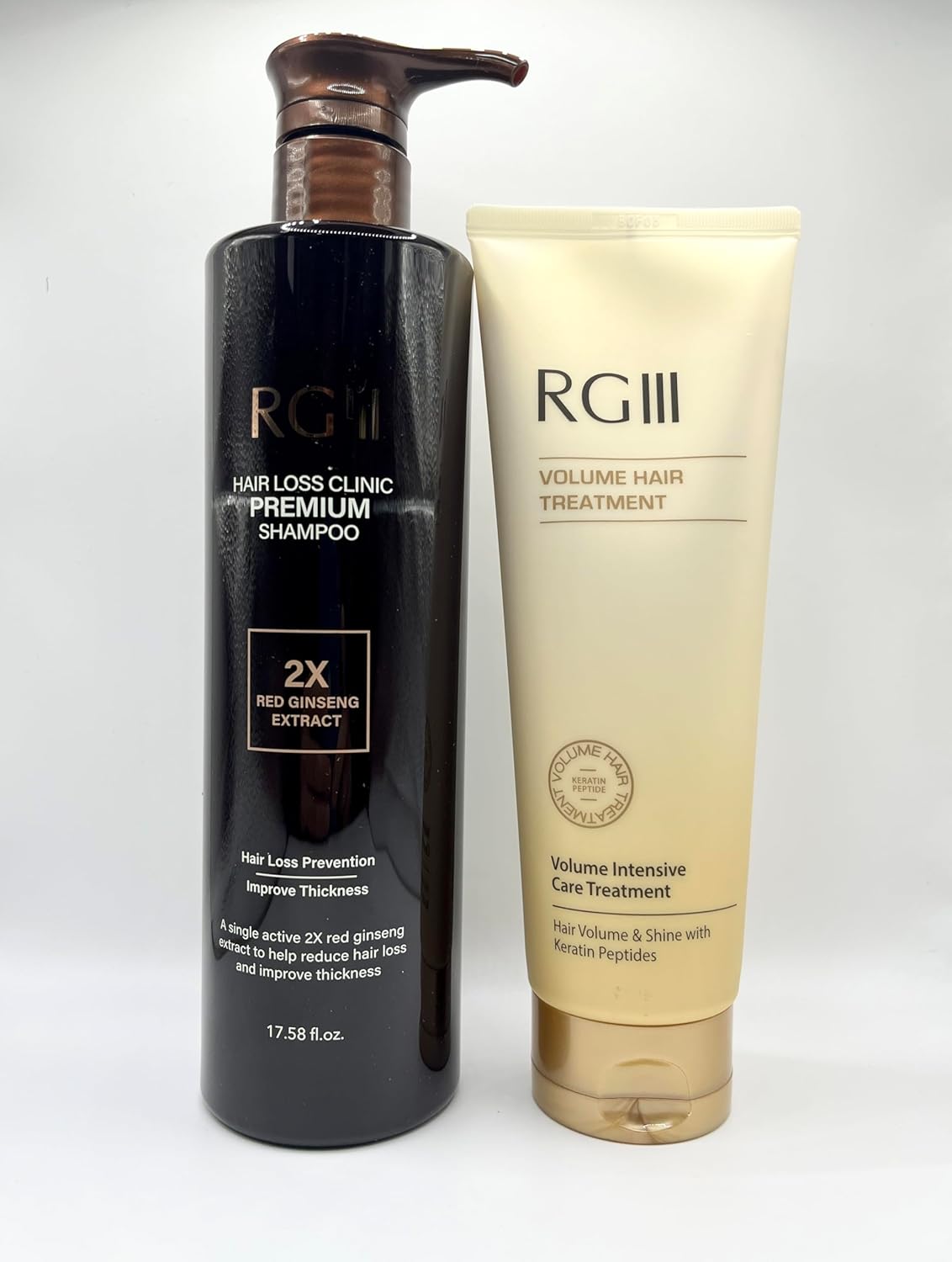 RG3 RGIII RED GINSENG PREMIUM HAIR LOSS PREVENTION SHAMPOO (520ml) + RGIII VOLUME TREATMENT (250ml) set for all gender and age