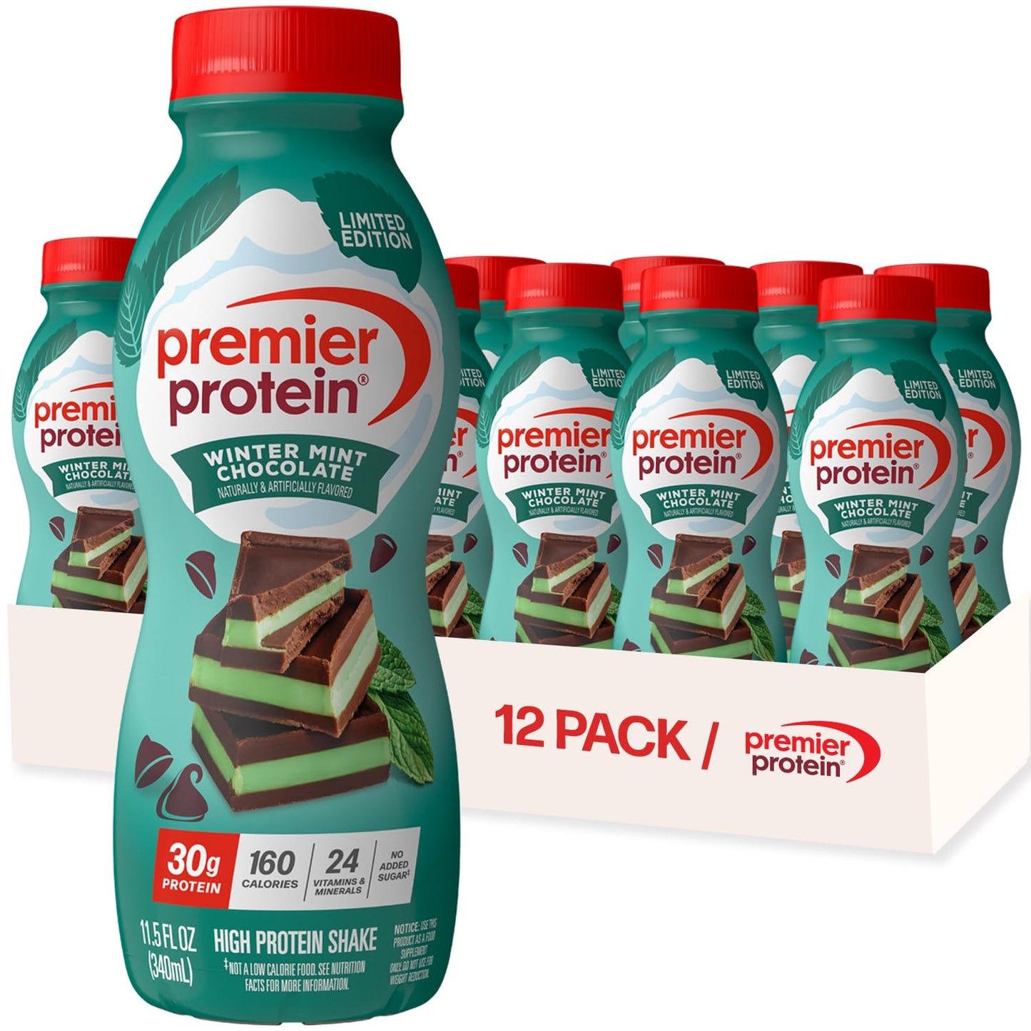 Premier Protein 30g High Protein Shake, Cookies & Cream, 12 Pack | 160 Calories, 24 Vitamins & Minerals, No Added Sugar, Supports Muscle Health, Gluten-Free, 11.5 oz