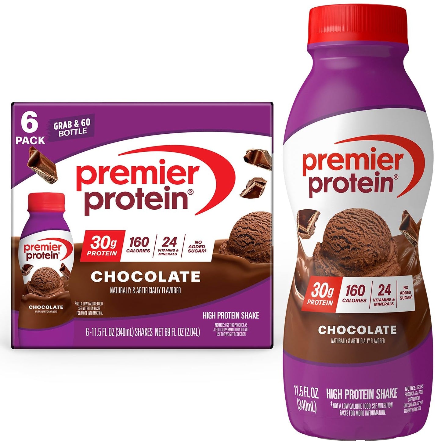 Premier Protein 30g High Protein Shake, Cookies & Cream, 12 Pack | 160 Calories, 24 Vitamins & Minerals, No Added Sugar, Supports Muscle Health, Gluten-Free, 11.5 oz