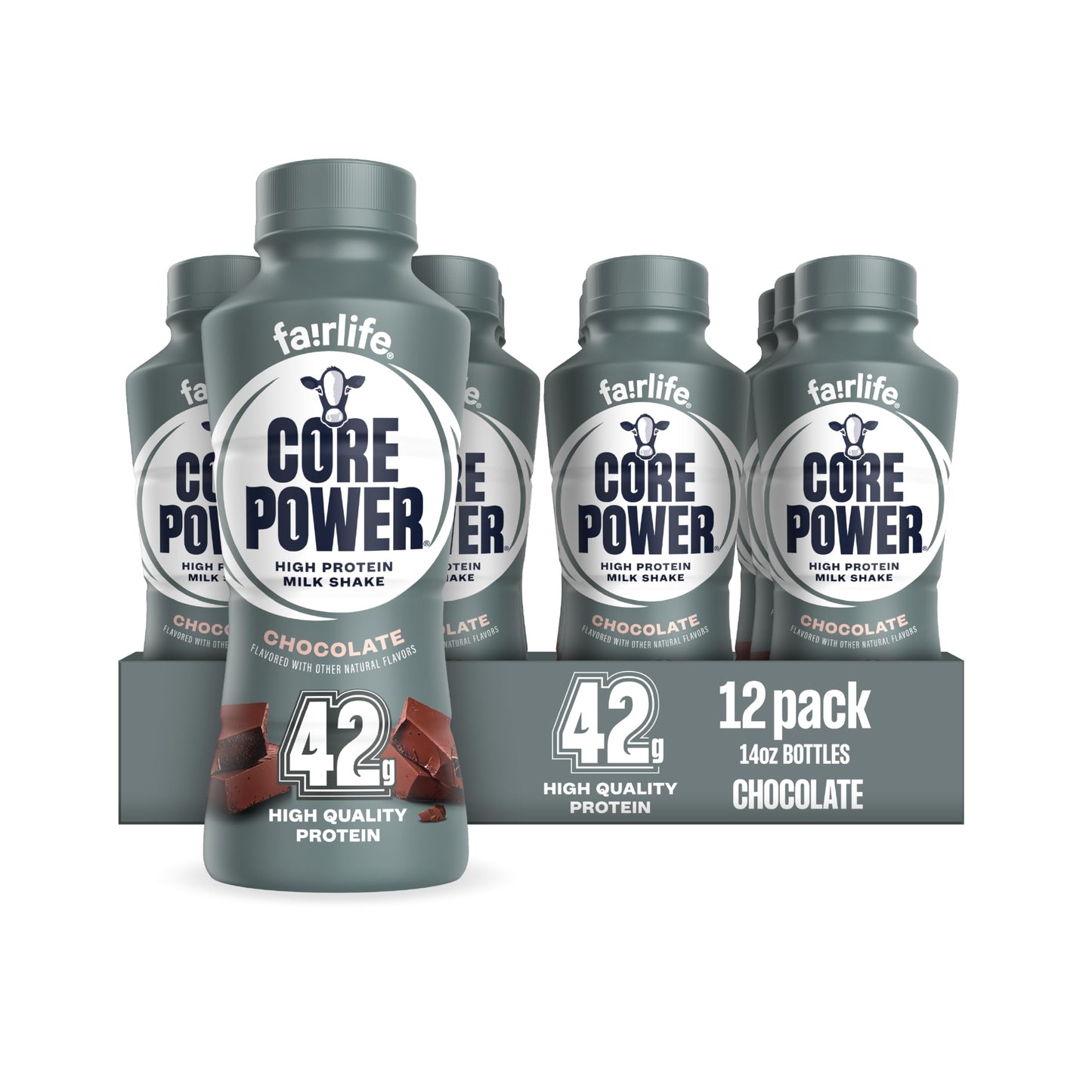 Core Power Elite High Protein Shake, Strawberry, 42g Bottle, 14oz, 12 Pack