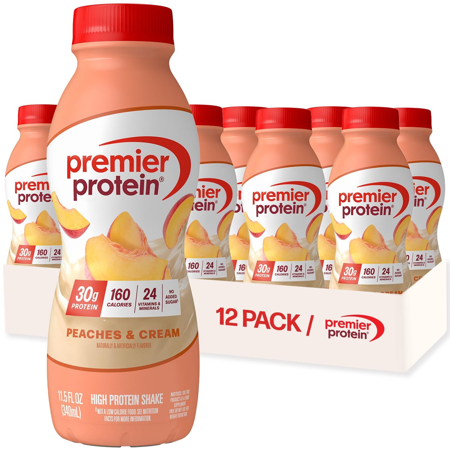 Premier Protein 30g High Protein Shake, Cookies & Cream, 12 Pack | 160 Calories, 24 Vitamins & Minerals, No Added Sugar, Supports Muscle Health, Gluten-Free, 11.5 oz