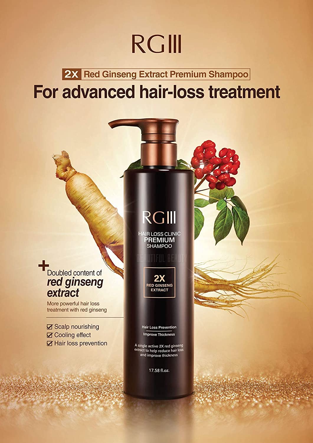RGIII RG3 PREMIUM SHAMPOO AND TREATMENT SET 2X RED GINSENG HAIR LOSS PREVENTION