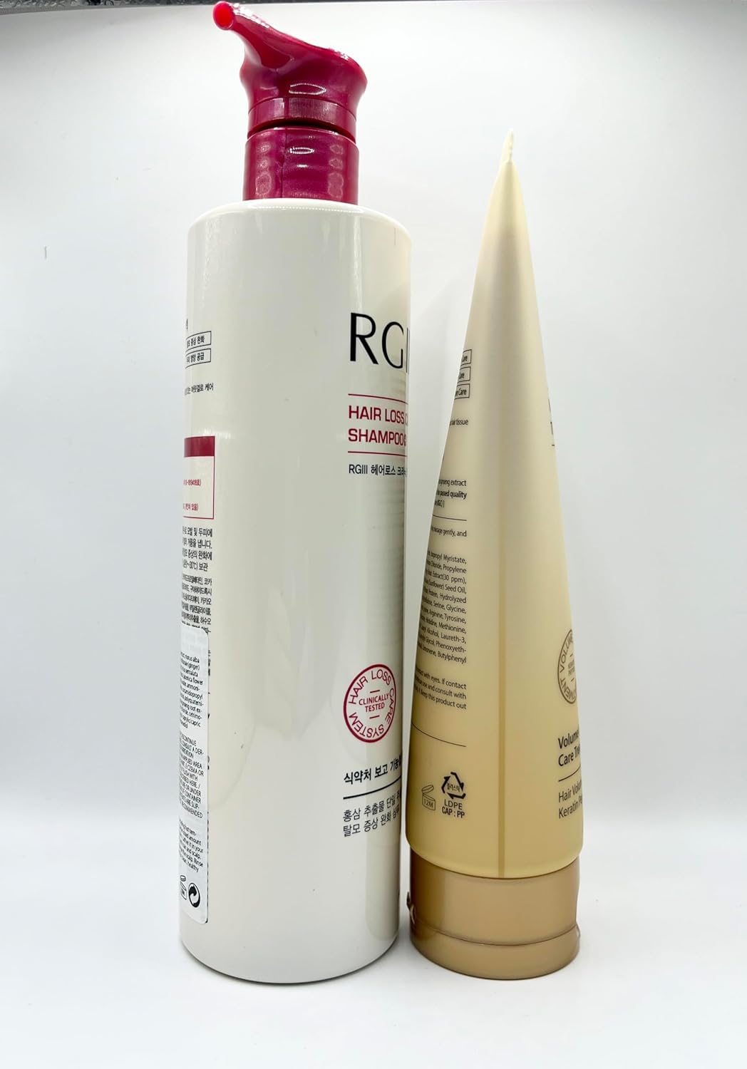 RGIII Red Ginseng HAIR LOSS CLINIC SHAMPOO(17.58 fl.oz) + VOLUME HAIR TREATMENT(8.45 fl.oz) 2PCS SET FOR Preventing Hair Loss AND Volume your Hair