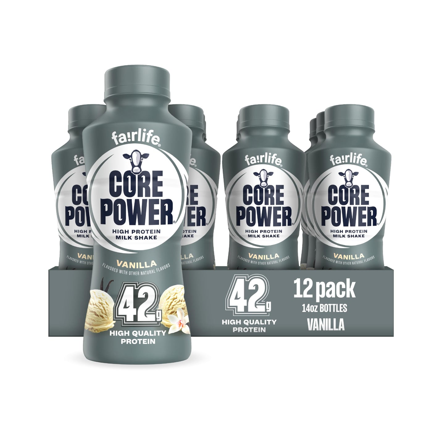 Core Power Elite High Protein Shake, Strawberry, 42g Bottle, 14oz, 12 Pack