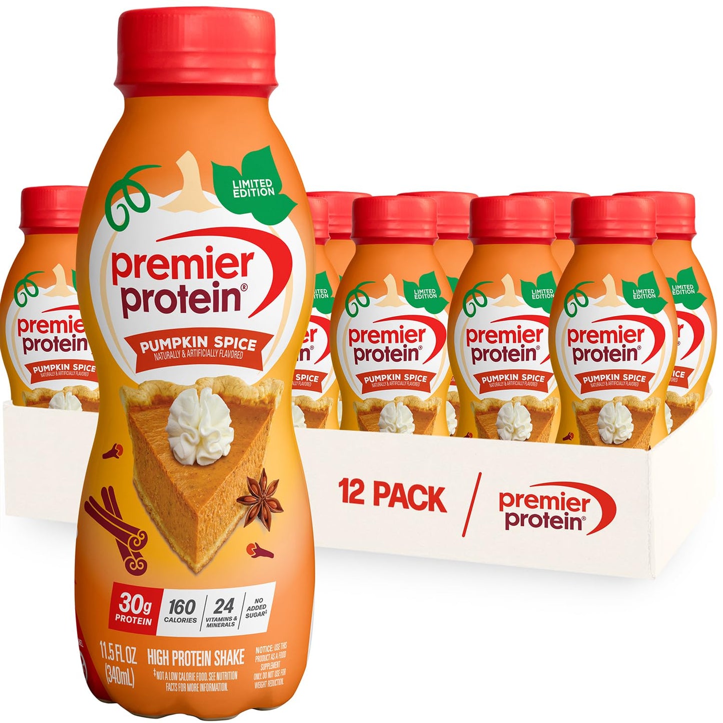 Premier Protein 30g High Protein Shake, Cookies & Cream, 12 Pack | 160 Calories, 24 Vitamins & Minerals, No Added Sugar, Supports Muscle Health, Gluten-Free, 11.5 oz