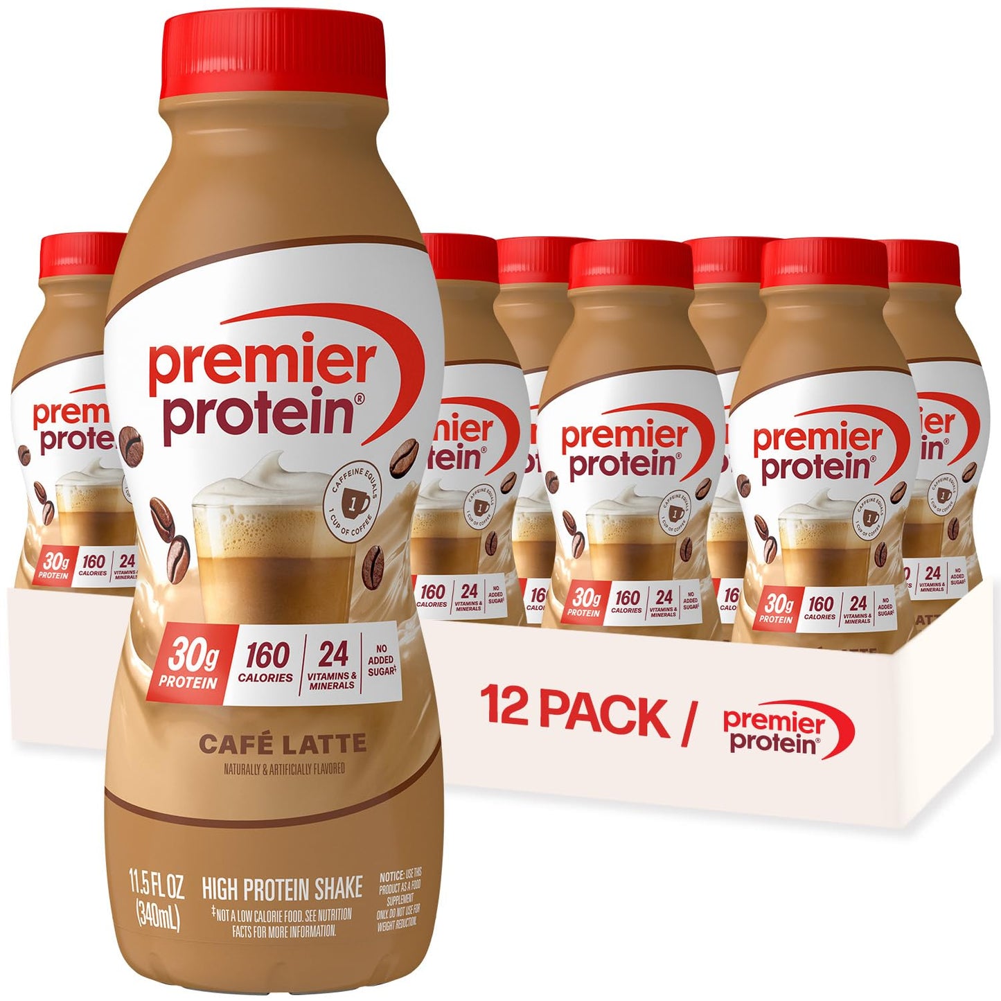 Premier Protein 30g High Protein Shake, Cookies & Cream, 12 Pack | 160 Calories, 24 Vitamins & Minerals, No Added Sugar, Supports Muscle Health, Gluten-Free, 11.5 oz