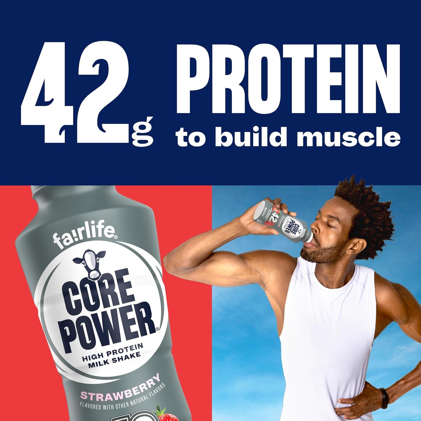 Core Power Elite High Protein Shake, Strawberry, 42g Bottle, 14oz, 12 Pack