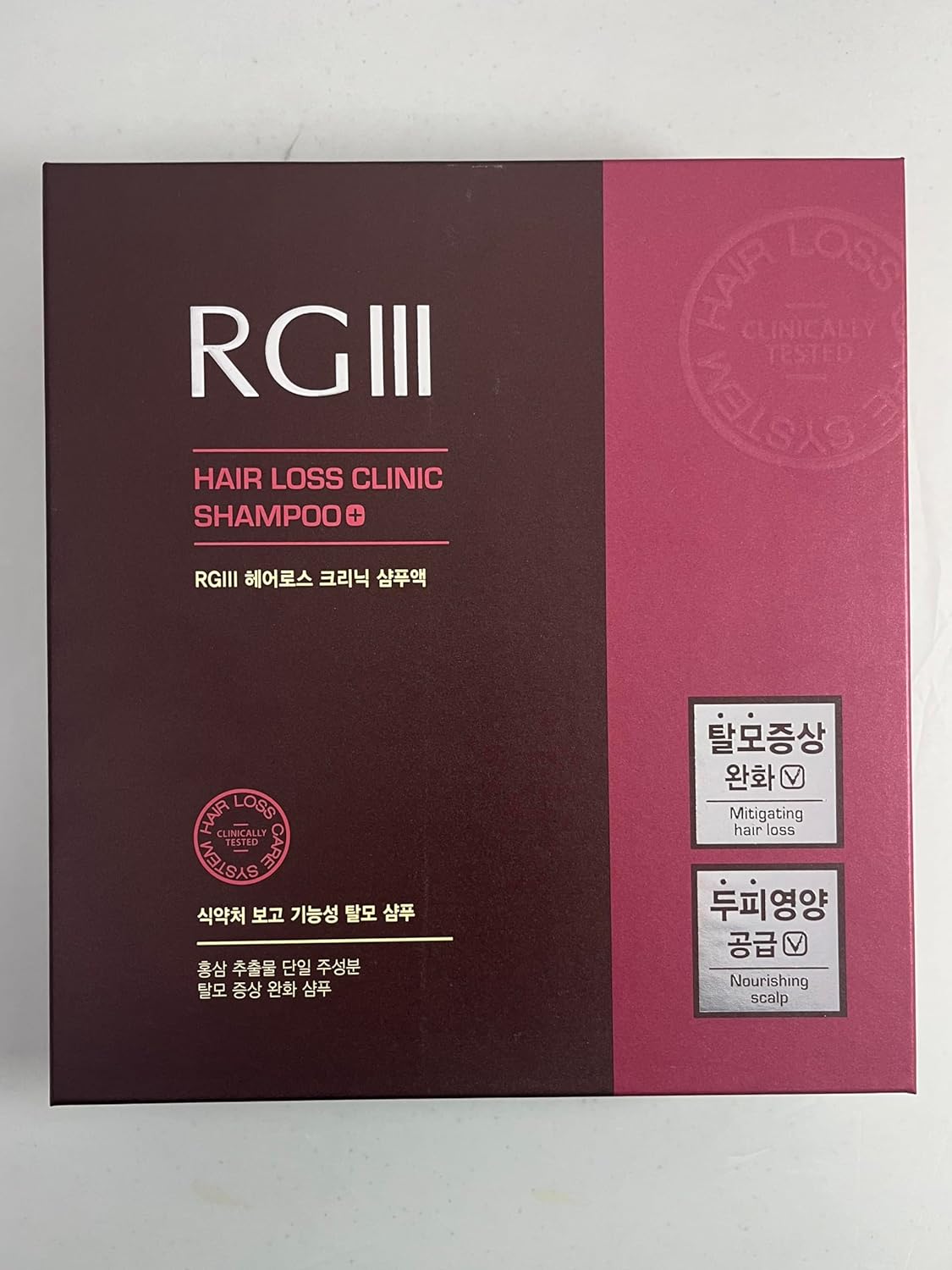 RGIII Hair Regeneration Clinic Shampoo with Purified Red Ginseng Saponin & 6 Naturally Derived Ingredients for Hair Loss/Regrowth/Strengthening/for both Men & Woman 3pc Set (17.58oz /ea x 3)
