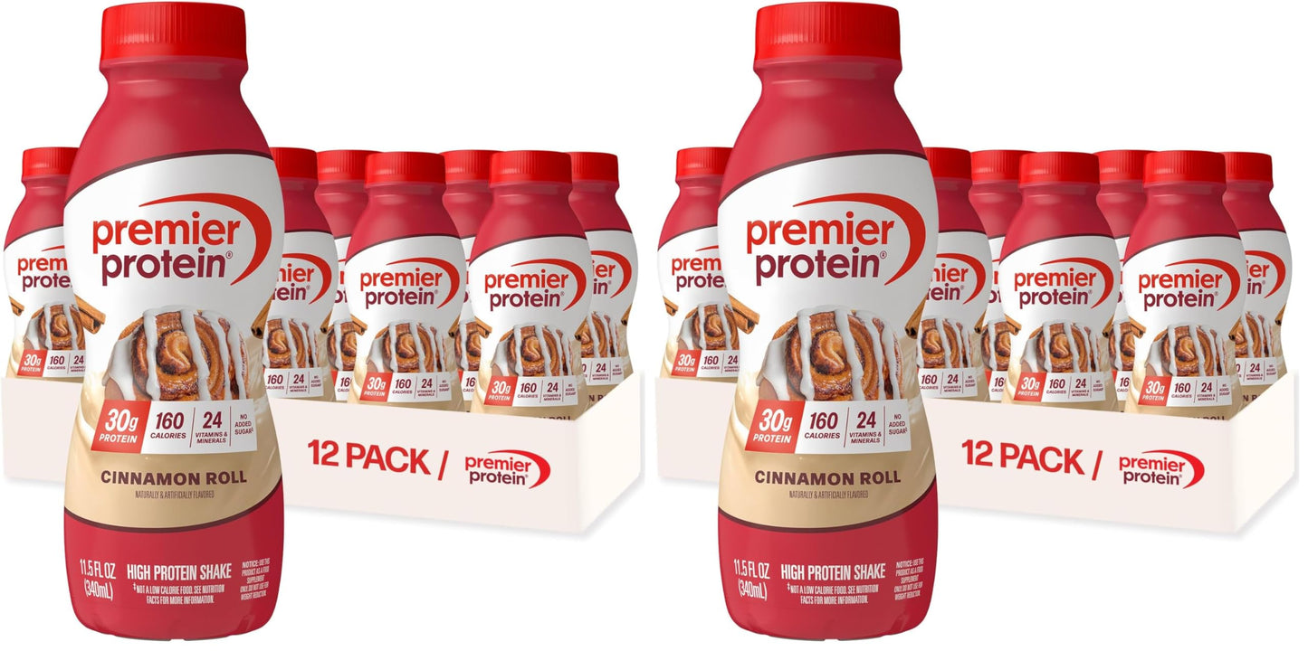 Premier Protein 30g High Protein Shake, Cookies & Cream, 12 Pack | 160 Calories, 24 Vitamins & Minerals, No Added Sugar, Supports Muscle Health, Gluten-Free, 11.5 oz