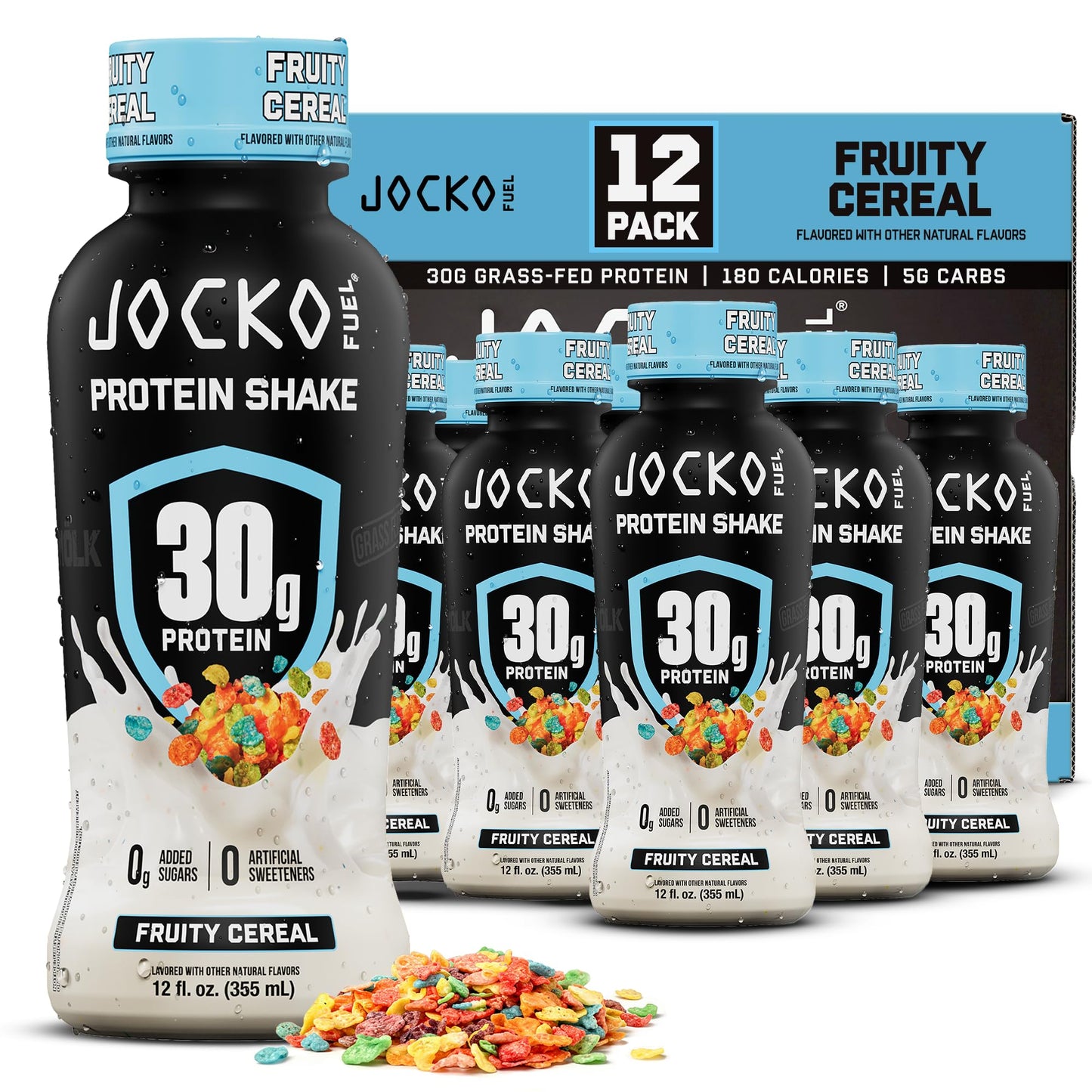 Jocko Mölk 30g Grass Fed Protein Shakes – No Added Sugar Protein Drinks KETO Friendly - Ready to Drink 12 FL Oz (Pack of 12) Vanilla