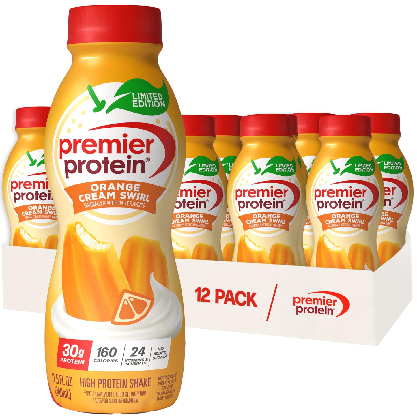 Premier Protein 30g High Protein Shake, Cookies & Cream, 12 Pack | 160 Calories, 24 Vitamins & Minerals, No Added Sugar, Supports Muscle Health, Gluten-Free, 11.5 oz