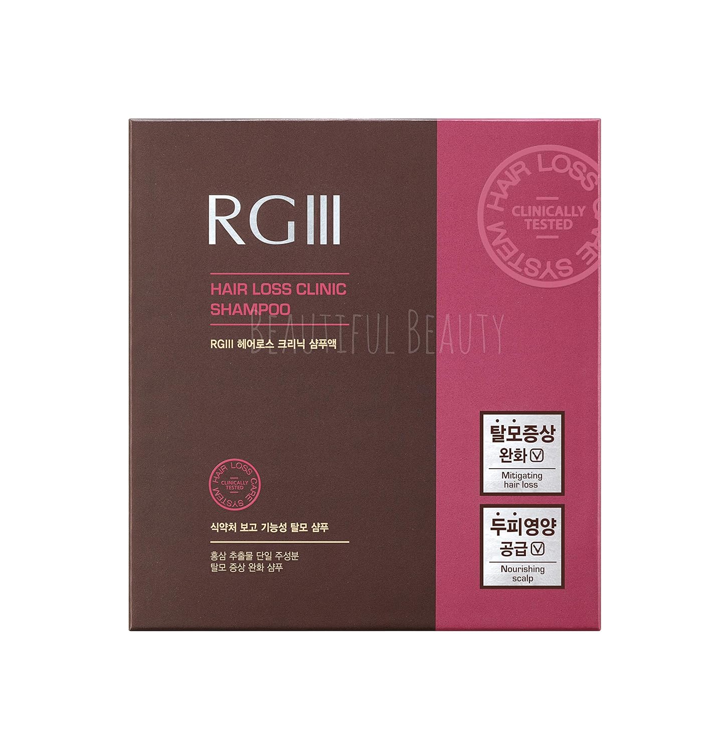 RGIII Hair Regeneration Clinic Shampoo with Purified Red Ginseng Saponin & 6 Naturally Derived Ingredients for Hair Loss/Regrowth/Strengthening/for both Men & Woman 3pc Set (17.58oz /ea x 3)